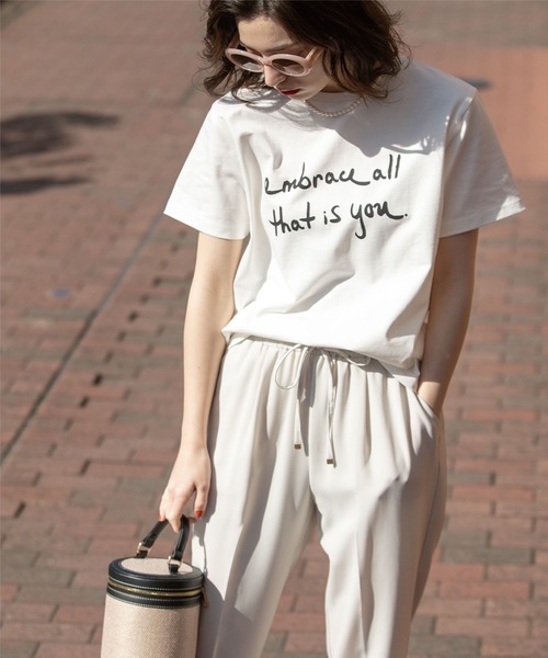 OPAQUE.CLIP(オペークドットクリップ)の「◆ロゴプリントTシャツ(Tシャツ/カットソー・レディース・チャコールグレー/ライトオレンジ系/ホワイト系/ベビーピンク・38/36/40)」の8枚目の写真