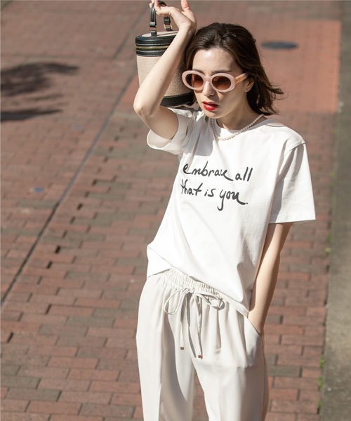 OPAQUE.CLIP(オペークドットクリップ)の「◆ロゴプリントTシャツ(Tシャツ/カットソー・レディース・チャコールグレー/ライトオレンジ系/ホワイト系/ベビーピンク・38/36/40)」の9枚目の写真