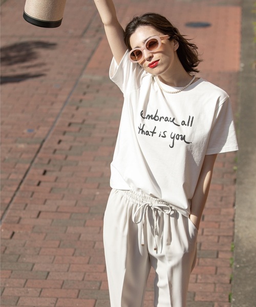 OPAQUE.CLIP(オペークドットクリップ)の「◆ロゴプリントTシャツ(Tシャツ/カットソー・レディース・チャコールグレー/ライトオレンジ系/ホワイト系/ベビーピンク・38/36/40)」の10枚目の写真