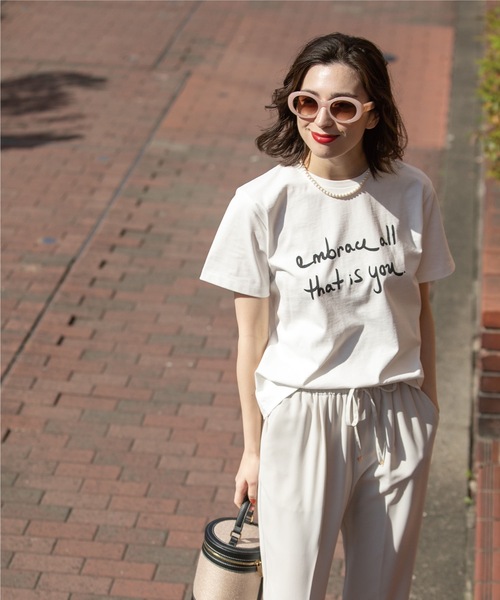 OPAQUE.CLIP(オペークドットクリップ)の「◆ロゴプリントTシャツ(Tシャツ/カットソー・レディース・チャコールグレー/ライトオレンジ系/ホワイト系/ベビーピンク・38/36/40)」の11枚目の写真