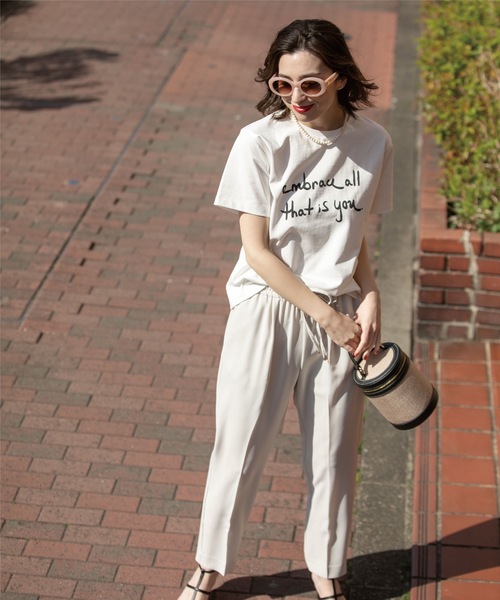 OPAQUE.CLIP(オペークドットクリップ)の「◆ロゴプリントTシャツ(Tシャツ/カットソー・レディース・チャコールグレー/ライトオレンジ系/ホワイト系/ベビーピンク・38/36/40)」の12枚目の写真