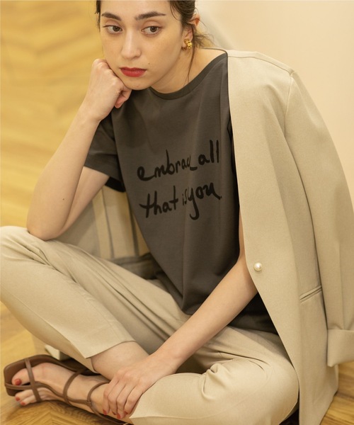 OPAQUE.CLIP(オペークドットクリップ)の「◆ロゴプリントTシャツ(Tシャツ/カットソー・レディース・チャコールグレー/ライトオレンジ系/ホワイト系/ベビーピンク・38/36/40)」の15枚目の写真