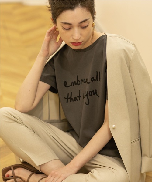 OPAQUE.CLIP(オペークドットクリップ)の「◆ロゴプリントTシャツ(Tシャツ/カットソー・レディース・チャコールグレー/ライトオレンジ系/ホワイト系/ベビーピンク・38/36/40)」の16枚目の写真