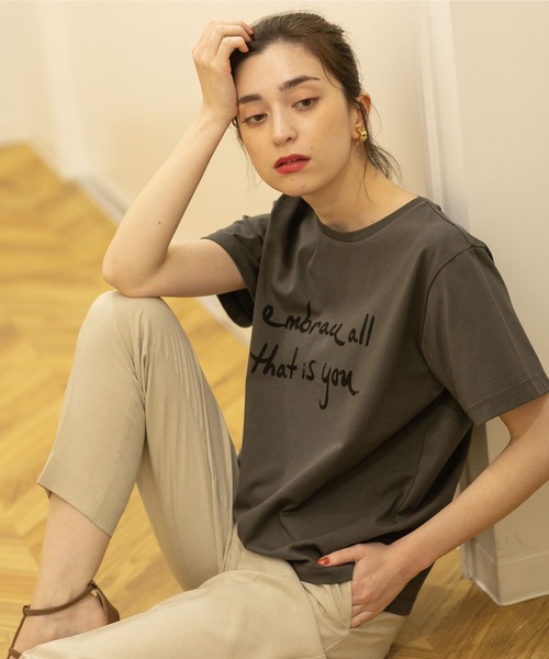 OPAQUE.CLIP(オペークドットクリップ)の「◆ロゴプリントTシャツ(Tシャツ/カットソー・レディース・チャコールグレー/ライトオレンジ系/ホワイト系/ベビーピンク・38/36/40)」の19枚目の写真