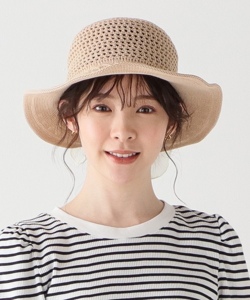 Honeys(ハニーズ)の「透かし編リボン付ハット(ハット・レディース・ベージュ系その他/モカ/ベージュ・FREE)」の17枚目の写真