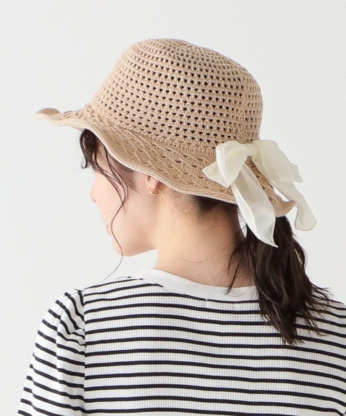 Honeys(ハニーズ)の「透かし編リボン付ハット(ハット・レディース・ベージュ系その他/モカ/ベージュ・FREE)」の20枚目の写真