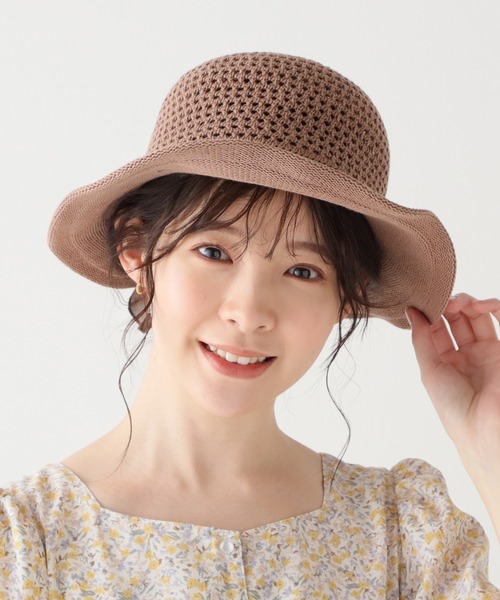 Honeys(ハニーズ)の「透かし編リボン付ハット(ハット・レディース・ベージュ系その他/モカ/ベージュ・FREE)」の8枚目の写真