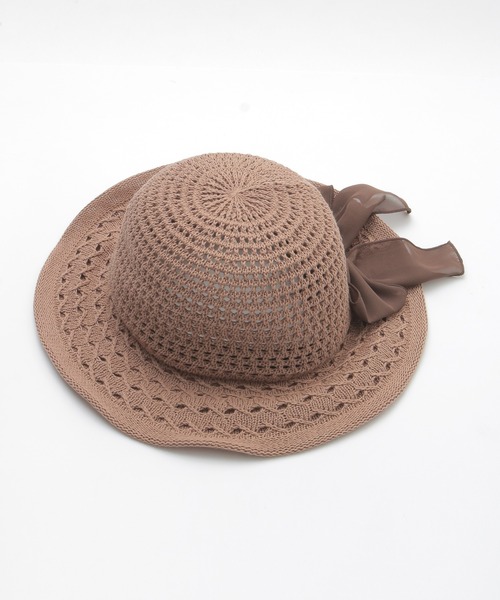 Honeys(ハニーズ)の「透かし編リボン付ハット(ハット・レディース・ベージュ系その他/モカ/ベージュ・FREE)」の9枚目の写真
