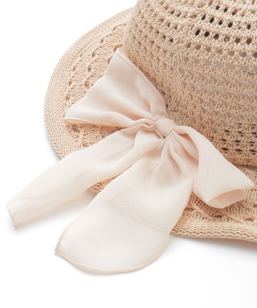 Honeys(ハニーズ)の「透かし編リボン付ハット(ハット・レディース・ベージュ系その他/モカ/ベージュ・FREE)」の10枚目の写真