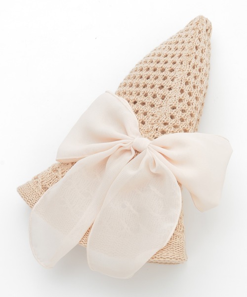 Honeys(ハニーズ)の「透かし編リボン付ハット(ハット・レディース・ベージュ系その他/モカ/ベージュ・FREE)」の7枚目の写真