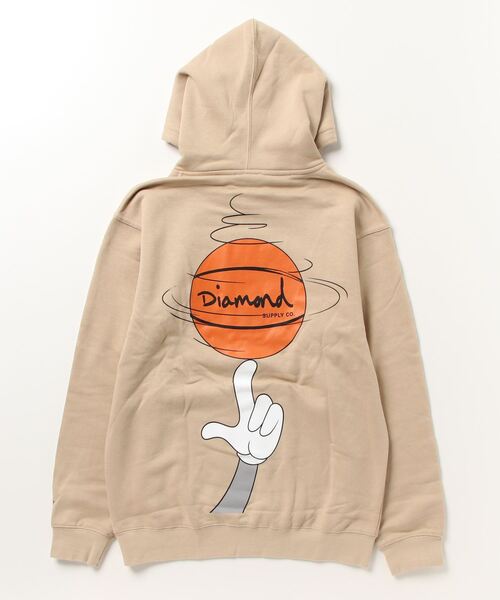Diamond SUPPLY CO.(ダイアモンドサプライ)の「Diamond Supply Co./ダイアモンド オーバーサイズ バックプリントパーカー D21DMPF300(パーカー・メンズ・タン・M)」の2枚目の写真