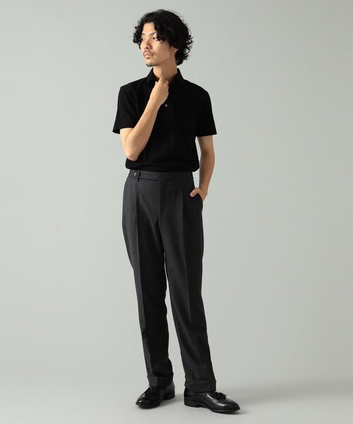 MORGANO×BEAMS F 別注 カノコ ポロシャツ黒　Lサイズ MORGANO（モルガーノ）の「MORGANO × BEAMS F / 別注 カノコ