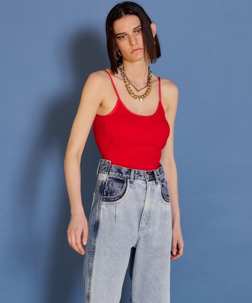 MAISON SPECIAL(メゾンスペシャル)の「Rib Camisole/リブキャミソール【MAISON SPECIAL/メゾンスペシャル】(キャミソール・レディース・ホワイト/ブラック/ベージュ/レッド・FREE)」の4枚目の写真