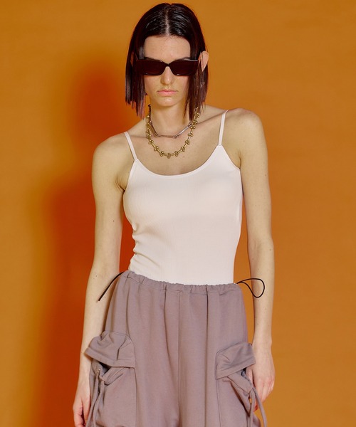 MAISON SPECIAL(メゾンスペシャル)の「Rib Camisole/リブキャミソール【MAISON SPECIAL/メゾンスペシャル】(キャミソール・レディース・ホワイト/ブラック/ベージュ/レッド・FREE)」の1枚目の写真