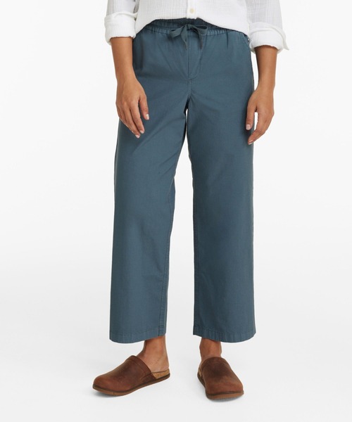 L.L.Bean(エルエルビーン)の「ストレッチ・リップストップ・プルオン・パンツ、ワイドレッグ アンクル ジャパン・フィット(その他パンツ・レディース・ブルーグリーン/グリーン/タン・SMALL/MEDIUM/LARGE)」の5枚目の写真