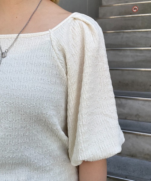 CIAOPANIC（チャオパニック）の「パフスリーブバックリボントップス（Tシャツ/カットソー・レディース・オフホワイト/ブルー/ブラック・FREE）」の18枚目の写真