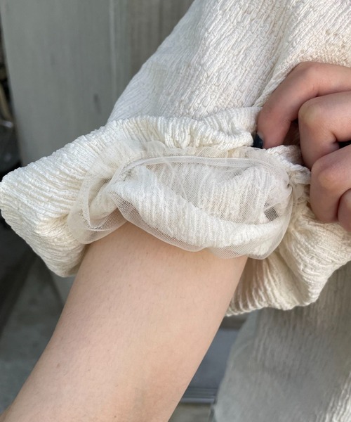 CIAOPANIC（チャオパニック）の「パフスリーブバックリボントップス（Tシャツ/カットソー・レディース・オフホワイト/ブルー/ブラック・FREE）」の20枚目の写真