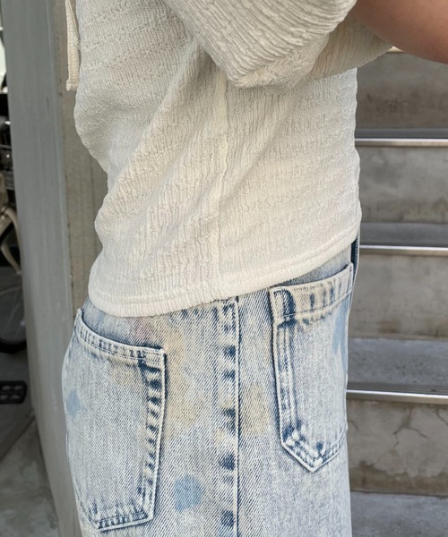 CIAOPANIC（チャオパニック）の「パフスリーブバックリボントップス（Tシャツ/カットソー・レディース・オフホワイト/ブルー/ブラック・FREE）」の21枚目の写真