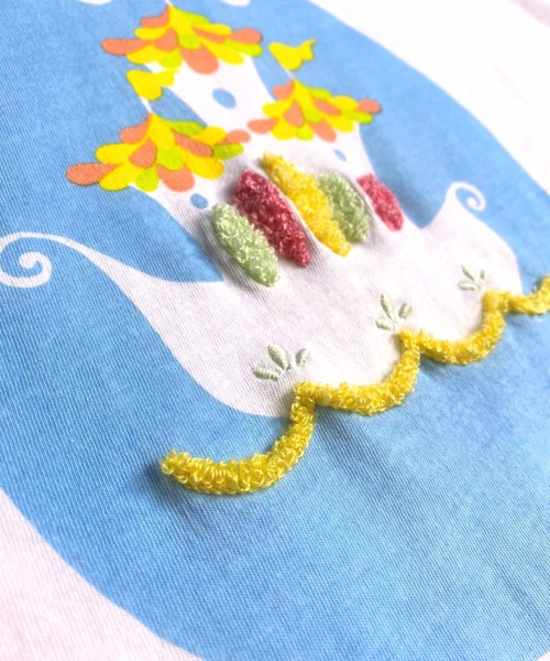 NANEA(ナネア)の「プリント&刺繍Tシャツ 半袖クルーネック(Tシャツ/カットソー・レディース・ホワイト・フリー/size1/size2/size3)」の14枚目の写真
