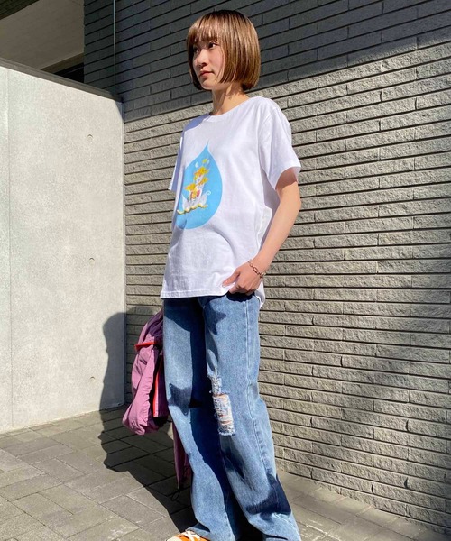 NANEA(ナネア)の「プリント&刺繍Tシャツ 半袖クルーネック(Tシャツ/カットソー・レディース・ホワイト・フリー/size1/size2/size3)」の7枚目の写真