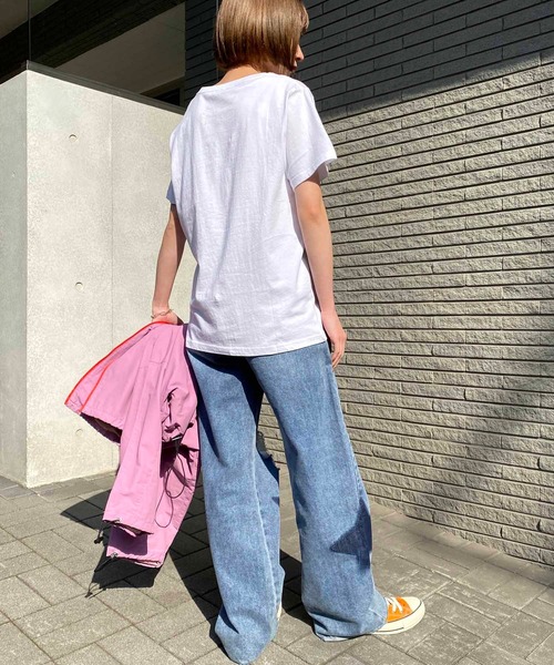 NANEA(ナネア)の「プリント&刺繍Tシャツ 半袖クルーネック(Tシャツ/カットソー・レディース・ホワイト・フリー/size1/size2/size3)」の5枚目の写真