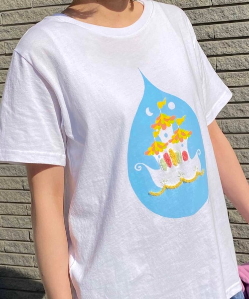 NANEA(ナネア)の「プリント&刺繍Tシャツ 半袖クルーネック(Tシャツ/カットソー・レディース・ホワイト・フリー/size1/size2/size3)」の9枚目の写真