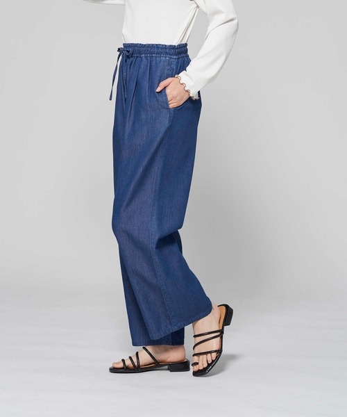 HONEYSUCKLE ROSE（ハニーサックルローズ）の「【HONEYSUCKLE ROSE】サラサラ冷感デニムワイド（デニムパンツ・レディース・ダークインディゴブルー/ライトインディゴブルー・L/M/S）」の8枚目の写真