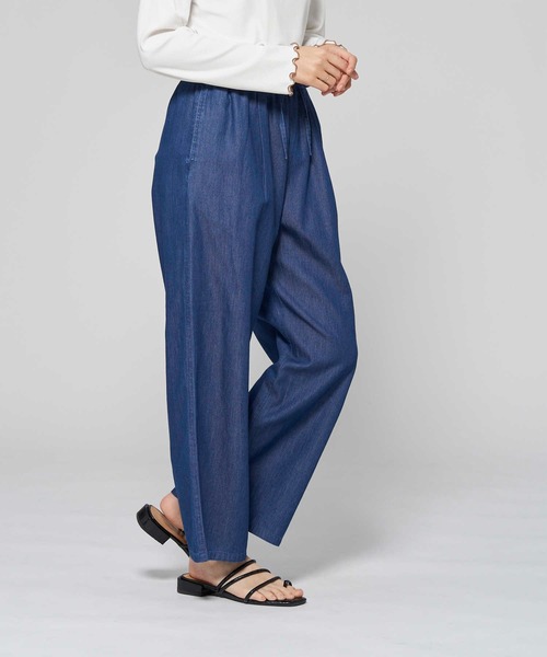 HONEYSUCKLE ROSE（ハニーサックルローズ）の「【HONEYSUCKLE ROSE】サラサラ冷感デニムワイド（デニムパンツ・レディース・ダークインディゴブルー/ライトインディゴブルー・L/M/S）」の10枚目の写真