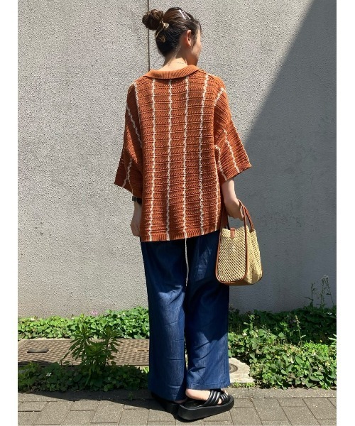 HONEYSUCKLE ROSE（ハニーサックルローズ）の「【HONEYSUCKLE ROSE】サラサラ冷感デニムワイド（デニムパンツ・レディース・ダークインディゴブルー/ライトインディゴブルー・L/M/S）」の17枚目の写真