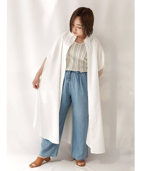 HONEYSUCKLE ROSE（ハニーサックルローズ）の「【HONEYSUCKLE ROSE】サラサラ冷感デニムワイド（デニムパンツ・レディース・ダークインディゴブルー/ライトインディゴブルー・L/M/S）」の22枚目の写真