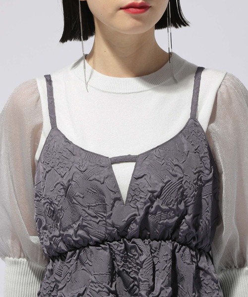 HARE(ハレ)の「フクレジャガードキャミビスチェ(HARE)(キャミソール・レディース・グレー/ブラック・FREE)」の16枚目の写真