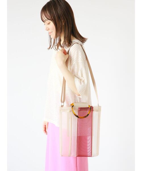 ehka sopo（エヘカソポ）の「配色メッシュトートバッグ（ハンドバッグ・レディース・ブラック/ベージュ/ブラウン・F）」の11枚目の写真