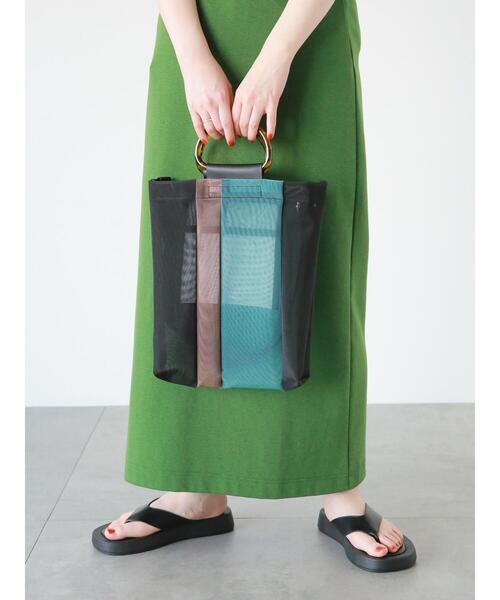 ehka sopo（エヘカソポ）の「配色メッシュトートバッグ（ハンドバッグ・レディース・ブラック/ベージュ/ブラウン・F）」の14枚目の写真