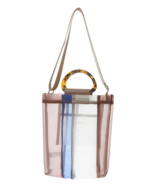 ehka sopo（エヘカソポ）の「配色メッシュトートバッグ（ハンドバッグ・レディース・ブラック/ベージュ/ブラウン・F）」の18枚目の写真