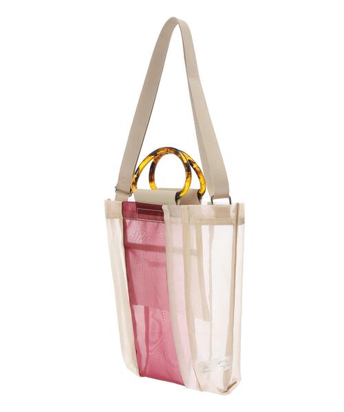 ehka sopo（エヘカソポ）の「配色メッシュトートバッグ（ハンドバッグ・レディース・ブラック/ベージュ/ブラウン・F）」の21枚目の写真