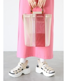 ehka sopo | 配色メッシュトートバッグ(ハンドバッグ)