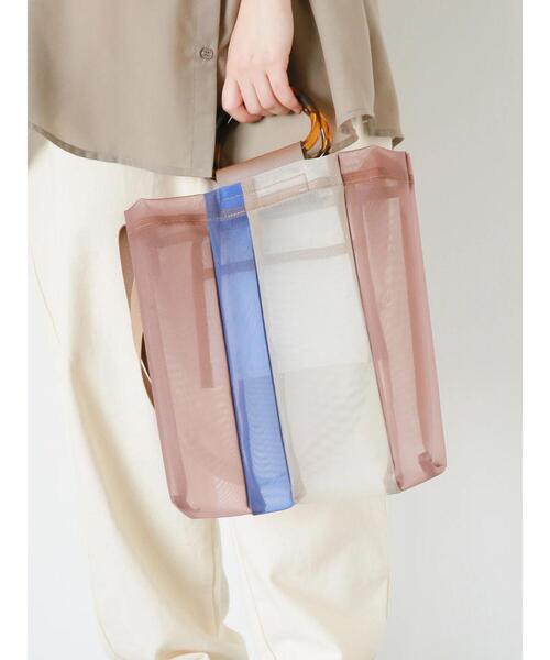 ehka sopo（エヘカソポ）の「配色メッシュトートバッグ（ハンドバッグ・レディース・ブラック/ベージュ/ブラウン・F）」の3枚目の写真