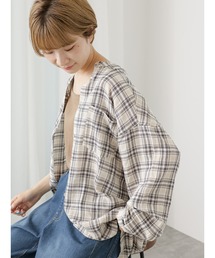 Samansa Mos2 blue | チェックシャツ(シャツ/ブラウス)