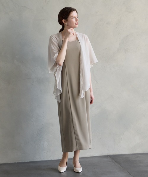 AIMER（エメ）の「シフォン×レース リバーシブルストール（ストール/ショール・レディース・ブラック/オフホワイト/グレイッシュベージュ/ベージュ・FREE）」の14枚目の写真