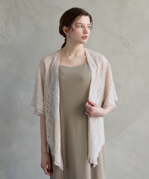 AIMER（エメ）の「シフォン×レース リバーシブルストール（ストール/ショール・レディース・ブラック/オフホワイト/グレイッシュベージュ/ベージュ・FREE）」の19枚目の写真