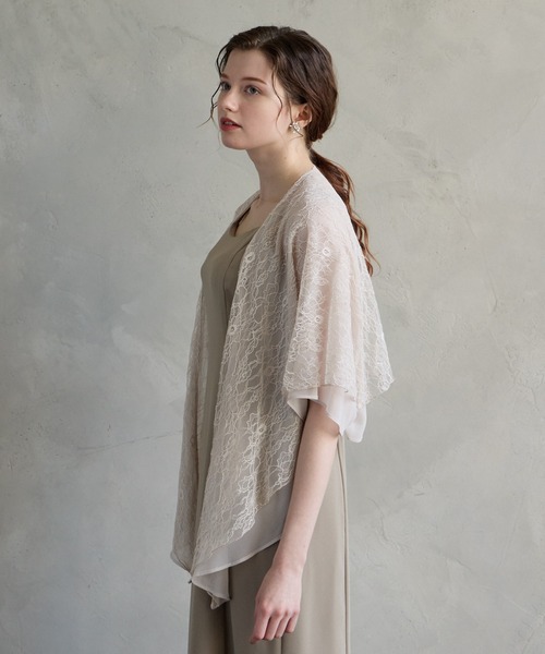 AIMER（エメ）の「シフォン×レース リバーシブルストール（ストール/ショール・レディース・ブラック/オフホワイト/グレイッシュベージュ/ベージュ・FREE）」の20枚目の写真