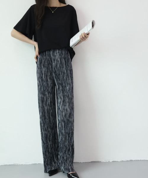 emi+(エミプラス)の「マーブルカラーストレートセミワイドパンツ(その他パンツ・レディース・ブラック/グリーン/パープル・FREE)」の19枚目の写真
