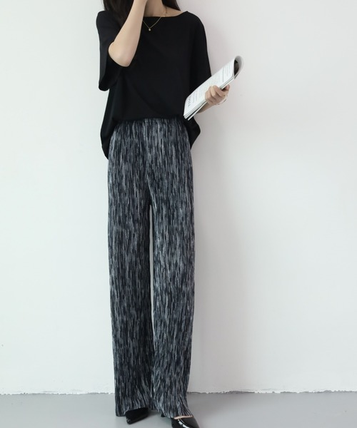 emi+(エミプラス)の「マーブルカラーストレートセミワイドパンツ(その他パンツ・レディース・ブラック/グリーン/パープル・FREE)」の22枚目の写真