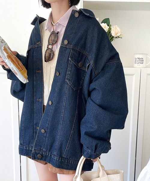 《JAVAジャバコラボ》ゆるっとラフシルエット裏キルティングBigデニムジャケット