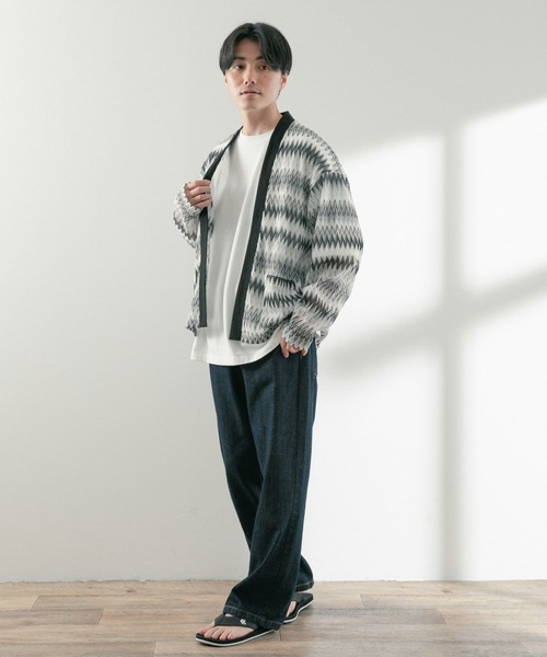 ITEMS URBANRESEARCH（アイテムズ アーバンリサーチ）の「シアージャカード カーディガン（ニット/セーター・メンズ・ベージュ/ブルー/オフホワイト・MEDIUM/LARGE）」の6枚目の写真
