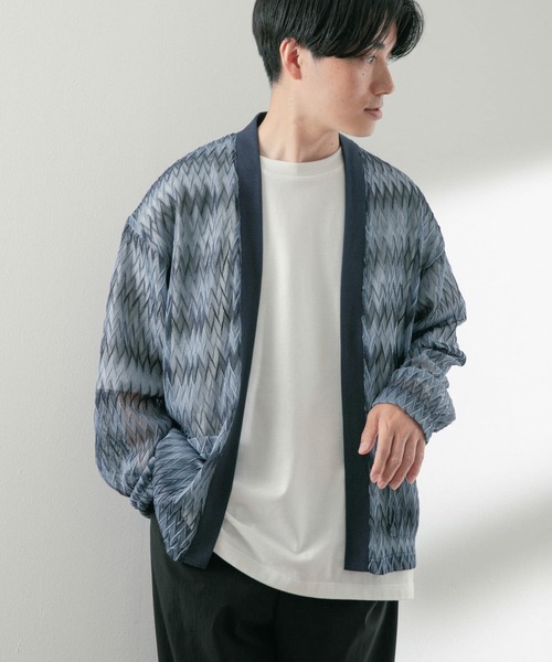 ITEMS URBANRESEARCH（アイテムズ アーバンリサーチ）の「シアージャカード カーディガン（ニット/セーター・メンズ・ベージュ/ブルー/オフホワイト・MEDIUM/LARGE）」の7枚目の写真