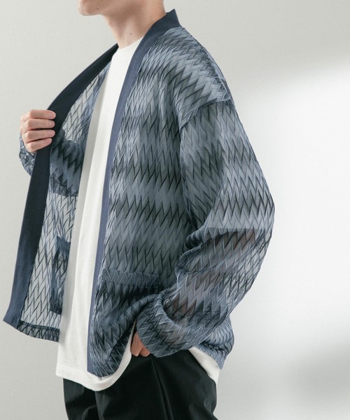 ITEMS URBANRESEARCH（アイテムズ アーバンリサーチ）の「シアージャカード カーディガン（ニット/セーター・メンズ・ベージュ/ブルー/オフホワイト・MEDIUM/LARGE）」の8枚目の写真