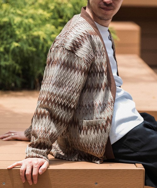 ITEMS URBANRESEARCH（アイテムズ アーバンリサーチ）の「シアージャカード カーディガン（ニット/セーター・メンズ・ベージュ/ブルー/オフホワイト・MEDIUM/LARGE）」の13枚目の写真