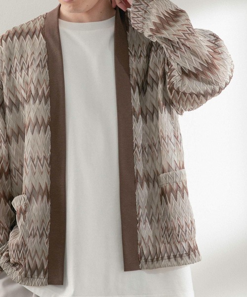 ITEMS URBANRESEARCH（アイテムズ アーバンリサーチ）の「シアージャカード カーディガン（ニット/セーター・メンズ・ベージュ/ブルー/オフホワイト・MEDIUM/LARGE）」の15枚目の写真