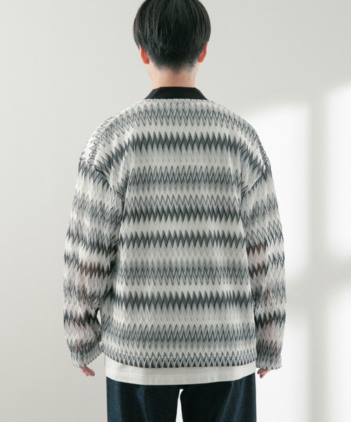 ITEMS URBANRESEARCH（アイテムズ アーバンリサーチ）の「シアージャカード カーディガン（ニット/セーター・メンズ・ベージュ/ブルー/オフホワイト・MEDIUM/LARGE）」の20枚目の写真